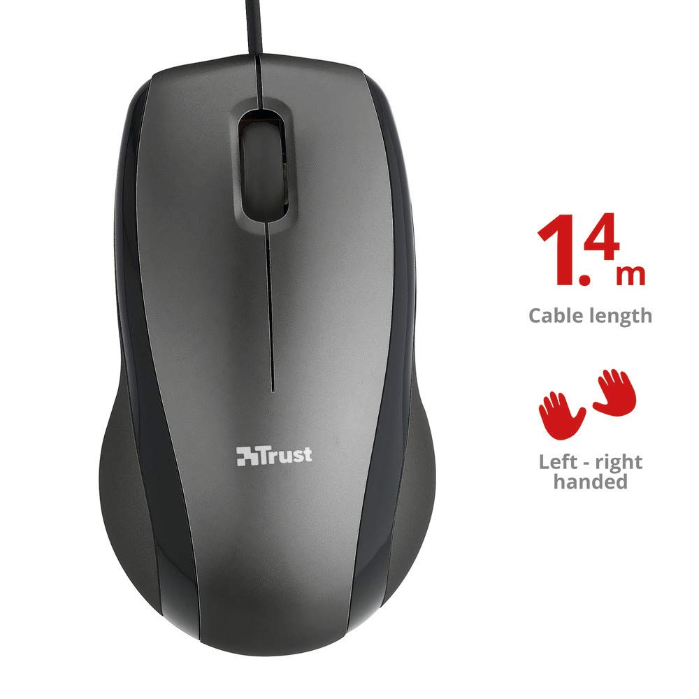 Trust Carve - Ratón Óptico con Cable USB, Diseño Ergonómico y Preciso, Apto para Diestros y Zurdos Trust Carve - Ratón Óptico con Cable USB, Diseño Ergonómico y Preciso, Apto para Diestros y Zurdos